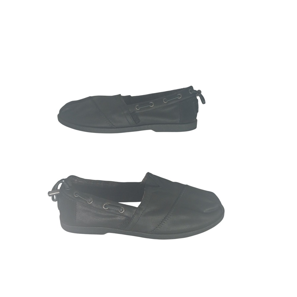Skechers Bobs Slip On Flats‎ 7.5 Black Memory Foam Boat Shoe Casual Comfort